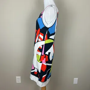 Dolcezza Dress Womens Medium Colorful Shift 60s 70s Sleeveless Pocket Mod Mini M thumbnail 10