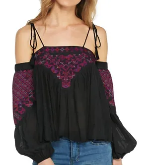 NWT Free People Vacay Vibin' Cold‎ Shoulder Top thumbnail 1