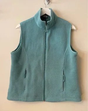 L.L. Bean Flull Zip Fleece Vest In Teal Blue Full-Zip Womens Medium Vintage thumbnail 1