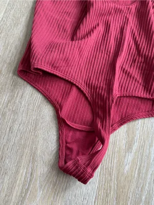 aerie Ribbed Red Tank Top Bodysuit thumbnail 5