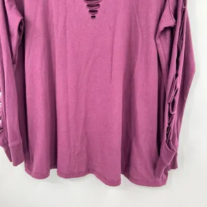 NEW Torrid Classic Fit Cotton Crew Neck Slasher knit purple Tee plus size 2X thumbnail 6