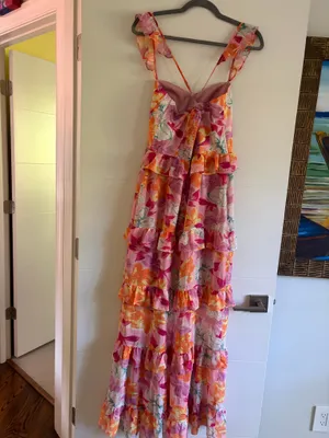 WAYF Hibiscus Floral Ruffle Maxi Dress thumbnail 5