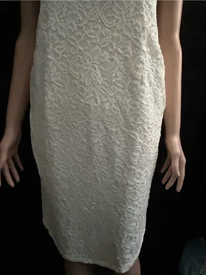 Pink Blush Women’s Lace Overlay Off-Shoulder Midi Dress in Ivory LG NWT thumbnail 8