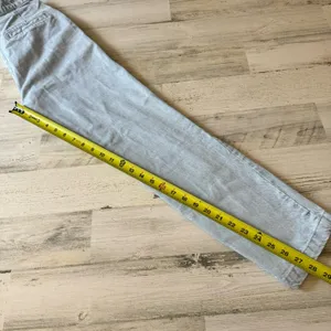 Zara High Waisted Sailor Jeans Light Wash Blue Gold Button Slim Leg XS 6147/157 thumbnail 14