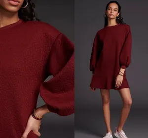 NWT $138 Anthropologie x Mare Mare Wine Odila Tunic Mini Pullover Dress S thumbnail 3