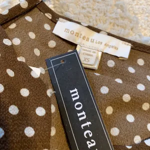 NWT Monteau Los Angeles Polka Dot Peplum Top thumbnail 3