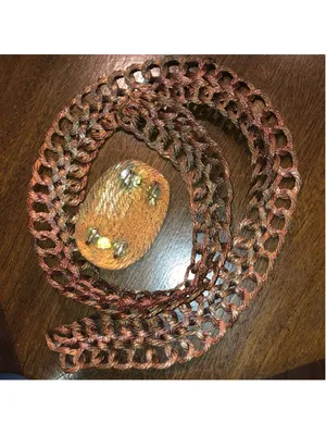 Copper Metal Vintage Brutalist Chunky Retro Braided Belt With Removable Buckle thumbnail 8