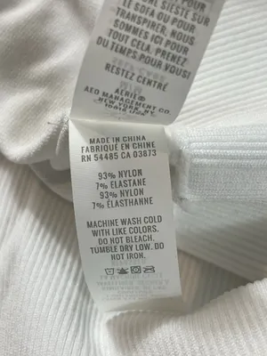 OFFLINE By Aerie Seamless Top Womens M White Cropped Long Sleeve Activewear thumbnail 6