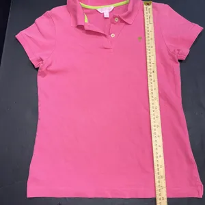 Lilly Pulitzer Preppy School Uniform Pink Pima Cotton Golf Polo‎ Shirt Small thumbnail 4