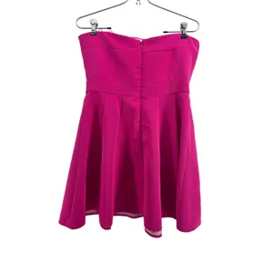 Amanda Uprichard Dress Womens M Strapless Mini Hot Pink Fit & Flare EUC thumbnail 2