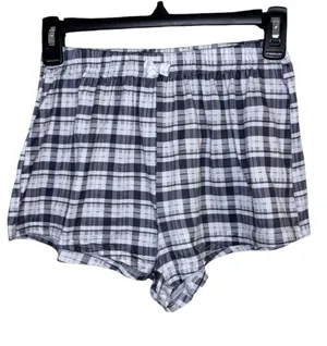 Women's Gray Plaid Print Sleep Shorts Size Small thumbnail 1