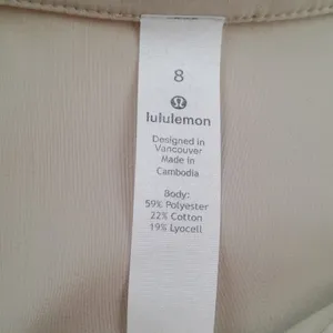 Lululemon All Days Tan Mandarin Collar Button Down Shirt Sz 8 Lagen Minimalist thumbnail 4