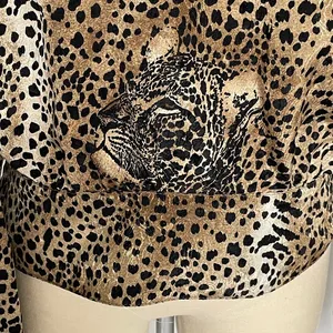 Vintage Leopard Print Blouse Animal Pattern Top Chic Street Style M/L thumbnail 3