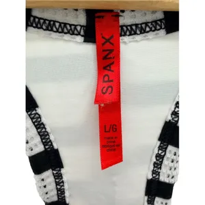 Spanx Stripe Mesh Racerback Maxi Dress L Large Built In Shelf Bra Swim Cover Up thumbnail 4