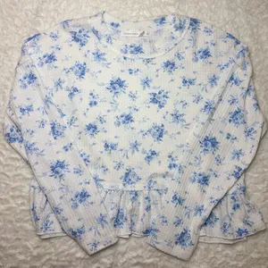 Altar'd State Blue Floral Blouse thumbnail 1