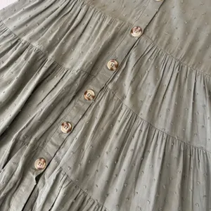 Altar'd State Light Olive‎ Swiss Dot Button Front Mini Dress Boho M nwt thumbnail 5