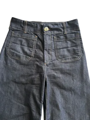 Maeve Colette High-Rise Wide-Leg Cropped Jeans Dark Denim Size 29 thumbnail 8