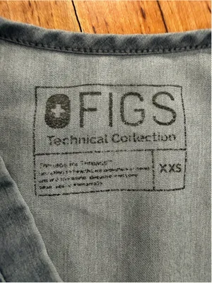 FIGS Casma Scrub Top XXS Grey Heather V-Neck Technical Collection Short Sleeve thumbnail 7