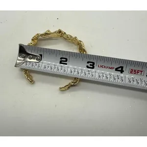 Amber Sceats Emery Cuff‎ Bracelet Crushed Metal Design 24k Plated thumbnail 7