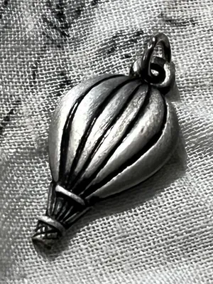 Vintage Ms. Dee Vintage Pewter Hot Air Balloon Up, Up & Away! Pendant thumbnail 1