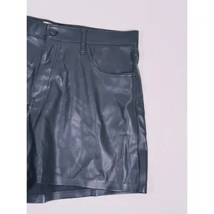 Abercrombie & Fitch Curve Love Vegan Leather Dad Shorts Size 32 Black Biker Moto thumbnail 7