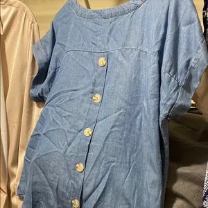 Uniqlo Blue Button-Down Blouse thumbnail 1