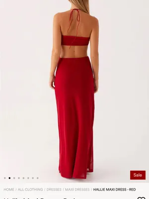 Peppermayo Red Halter Cutout Maxi Dress thumbnail 2