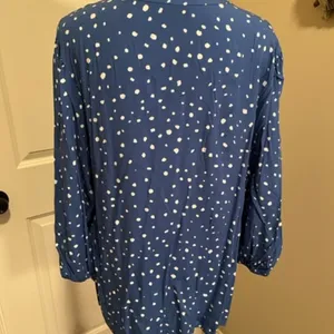 Polka Dot Blouse Size Medium Blue thumbnail 4