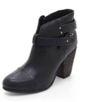 Rag & Bone Harrow Black Leather Heel Ankle Boots Size 41 or 10 thumbnail 1