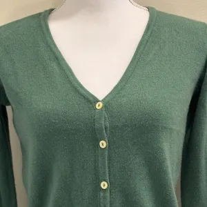 Clueless Movie Merch Sage Green Cropped V-Neck Button Front Cardigan Sweater XS thumbnail 2