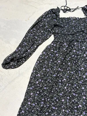 Astr the label Smocked Square-Neck Long Sleeve Floral midi Dress medium thumbnail 2