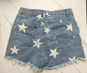Star Print Denim Shorts Blue Size M thumbnail 2