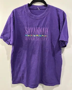 Vintage Savannah GA River St Embroidered Tee thumbnail 1
