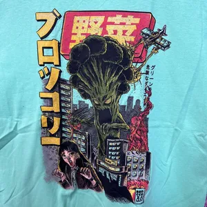 Urban Outfitters The Broccozilla Kaiju Anime Pop Art Threadless Tee L thumbnail 2