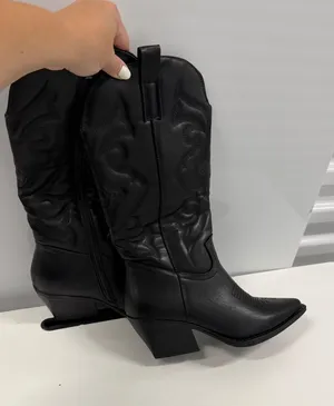 Top Moda Elk-1 Black Western Cowboy Boots Pointed Toe Side Zip Womens size 6.5 thumbnail 1