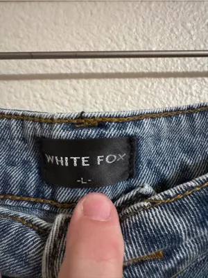 White fox Casual Washed Blue Denim Cutoff Shorts thumbnail 2