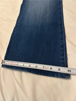 MOTHER The Down Low Weekender Heel in the color High Tide -Flare Jeans - Size 34 thumbnail 14