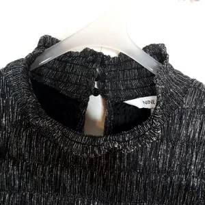 Nine West Black Silver Metallic Lined Sleeveless Party Shift Dress Size Large thumbnail 6