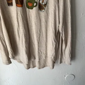 State of Mine Shirt‎ Womens Large Beige Coffee Pumpkin Spice Latte Graphic Fall thumbnail 3
