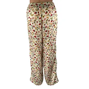 J.Crew Women's Multicolor Floral Elastic Waist Wide Leg Trousers Lounge Pants S thumbnail 3