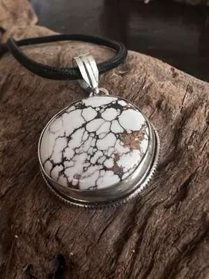 Wild Horse Turquoise 925 Sterling Silver Necklace Native American Jewelry thumbnail 3