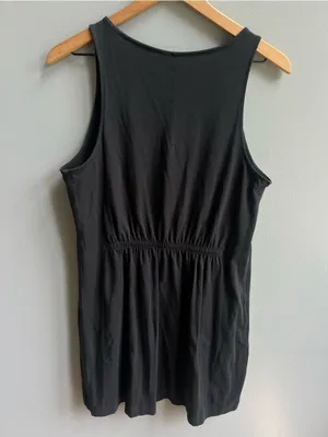 Lululemon Organic Cotton Cinched-Waist Dress Black Size Medium Sleeveless Shift thumbnail 7
