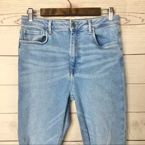 Forever 21 Light Wash Distressed‎ Knee High Rise Skinny Jeans 31 thumbnail 3