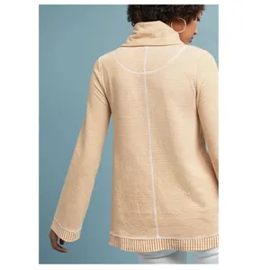 Anthropologie Maeve‎ Striped Cowl Neck Mustard Tai Sweater Top Size XS thumbnail 5
