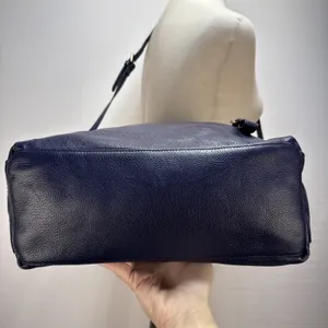 Ora Delphine Adele Satchel Bag Crossbody‎ Purse Royal Blue Pebbled Leather thumbnail 5