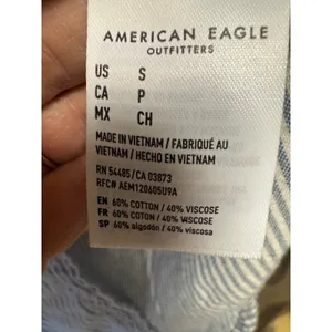 American Eagle Women's Top Button Up Shirt Small Boyfriend Fit Preppy Academia thumbnail 7