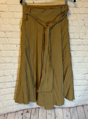 Banana Republic NWT Tan Twill Wrap Skirt, 0 thumbnail 1
