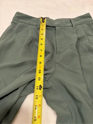 A New Day Sage Green High Rise Pleated Wide Leg Dress Pants - Size 4 thumbnail 8