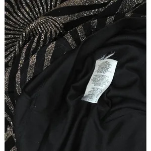 Betsy & Adam Womens Long Sleeve Glitter-Print Gown Black / Gold 4 thumbnail 4