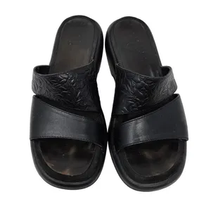 Dansko Black Leather Embossed Floral Slip On Strap Slide Casual Sandals Size 38 thumbnail 2